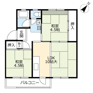 UR下大利【5階】の間取り