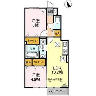 ダイヤモンド A【1階】の間取り