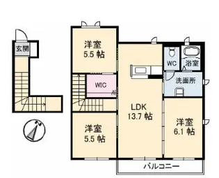 香川県三豊市三野町下高瀬【アパート】の間取り