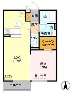 Aries.A(アーリエス.A)【1階】の間取り