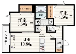 エル・ブランシュ【3階】の間取り