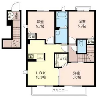 グランエスパシオIX【2階】の間取り