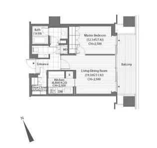 東京都港区愛宕1【マンション】の間取り