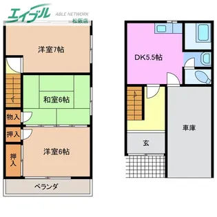 マエノヘタビレッジ【1階】の間取り