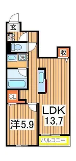 カーサおおたかの森【1階】の間取り