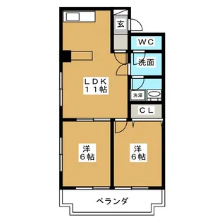 プリンセス瓦町【2階】の間取り