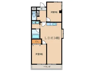 シャトーレ八幡【1階】の間取り