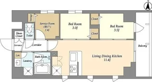 グランエール森下WEST【5階】の間取り