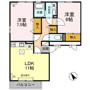 リバーフォート阿賀 B【1階】の間取り