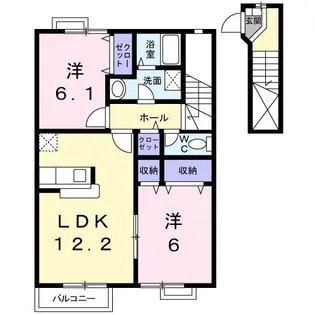 ラルジェA【2階】の間取り