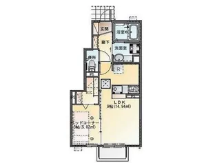 清水台アパートメント【1階】の間取り