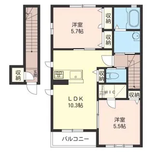 シャーメゾンひろせB【2階】の間取り