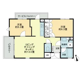 ハラダテラス【2階】の間取り