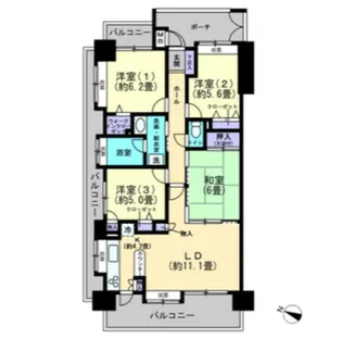 アーバンパレス諏訪野II【5階】の間取り