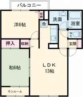カネ長武田ホームタウン芦谷A【1階】の間取り