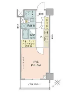 ザ・パークワンズ目黒不動前【6階】の間取り