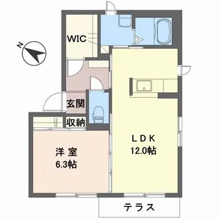 シャーメゾン楽音寺B【2階】の間取り