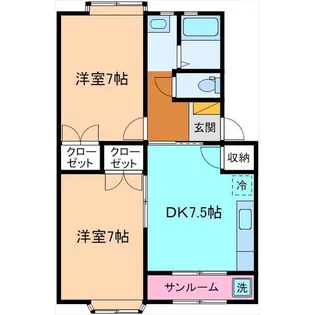 サンハイム優雅【2階】の間取り