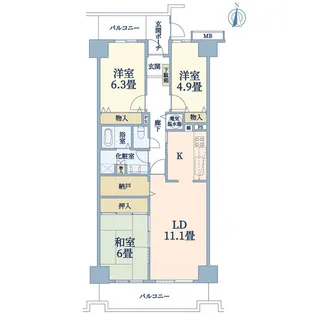 プラザ元加賀D棟【15階】の間取り