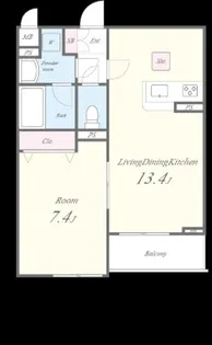 Voiture M’h【1階】の間取り