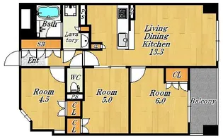 グレイスロワ福島【4階】の間取り