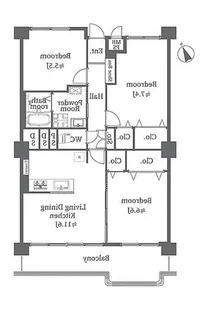 五日市シーサイドハイツ【8階】の間取り