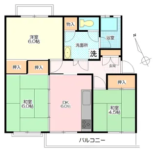 若葉台第一住宅16号棟【4階】の間取り