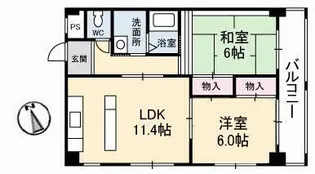 メゾンブランシュ【5階】の間取り