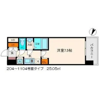 リッツ桜宮パークフロント【5階】の間取り