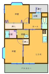モイセス小川B【2階】の間取り