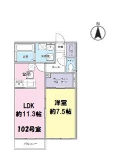 はなこーぽ清新【1階】の間取り