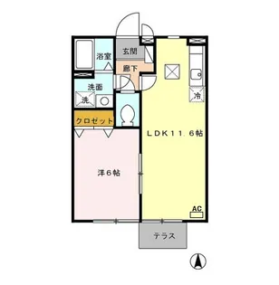 アムール上峰【1階】の間取り