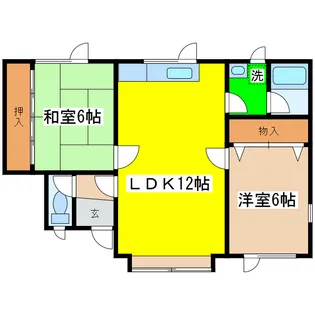 拓穂ハイツ(愛国東2 21)【2階】の間取り