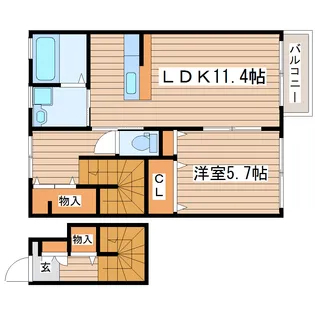 ラグジュアリー【2階】の間取り