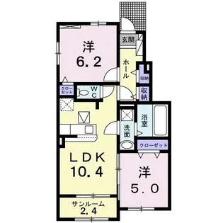 グラン フェリシア【1階】の間取り
