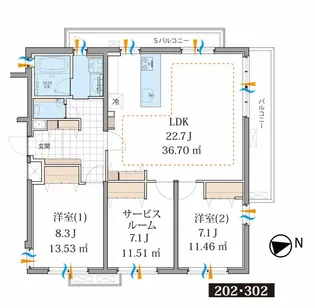 プレスタンテ中葛西【2階】の間取り