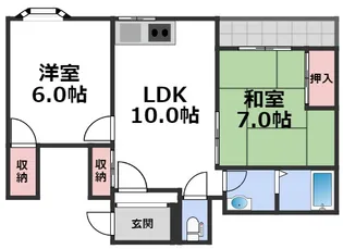 三友ハイツII号館【3階】の間取り