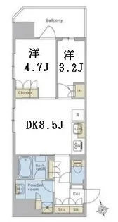 Brillia ist浅草橋【8階】の間取り