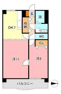 アークハイツ鹿田【7階】の間取り