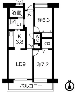 アクティ目黒駅前1号棟【3階】の間取り