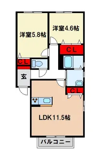 メゾン・ド・シャルマン【1階】の間取り