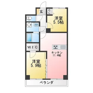 ホーユーパレス南林間【5階】の間取り