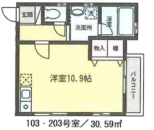 シャルム東山(3号室)【1階】の間取り