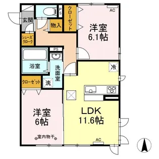 シティハウス高萩3【1階】の間取り