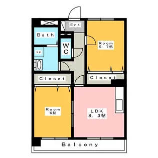 レイスペース小川 B【2階】の間取り