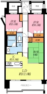 ヒルズガーディアム青葉・江田【5階】の間取り