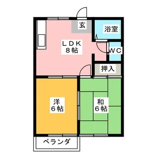 クローバーハイツ【2階】の間取り