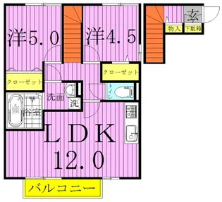 プラシデス B棟【2階】の間取り