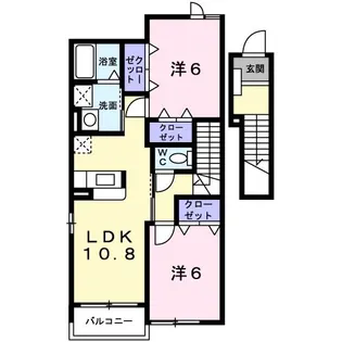 エアリークレメントII【2階】の間取り