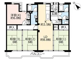 UR村上【6階】の間取り